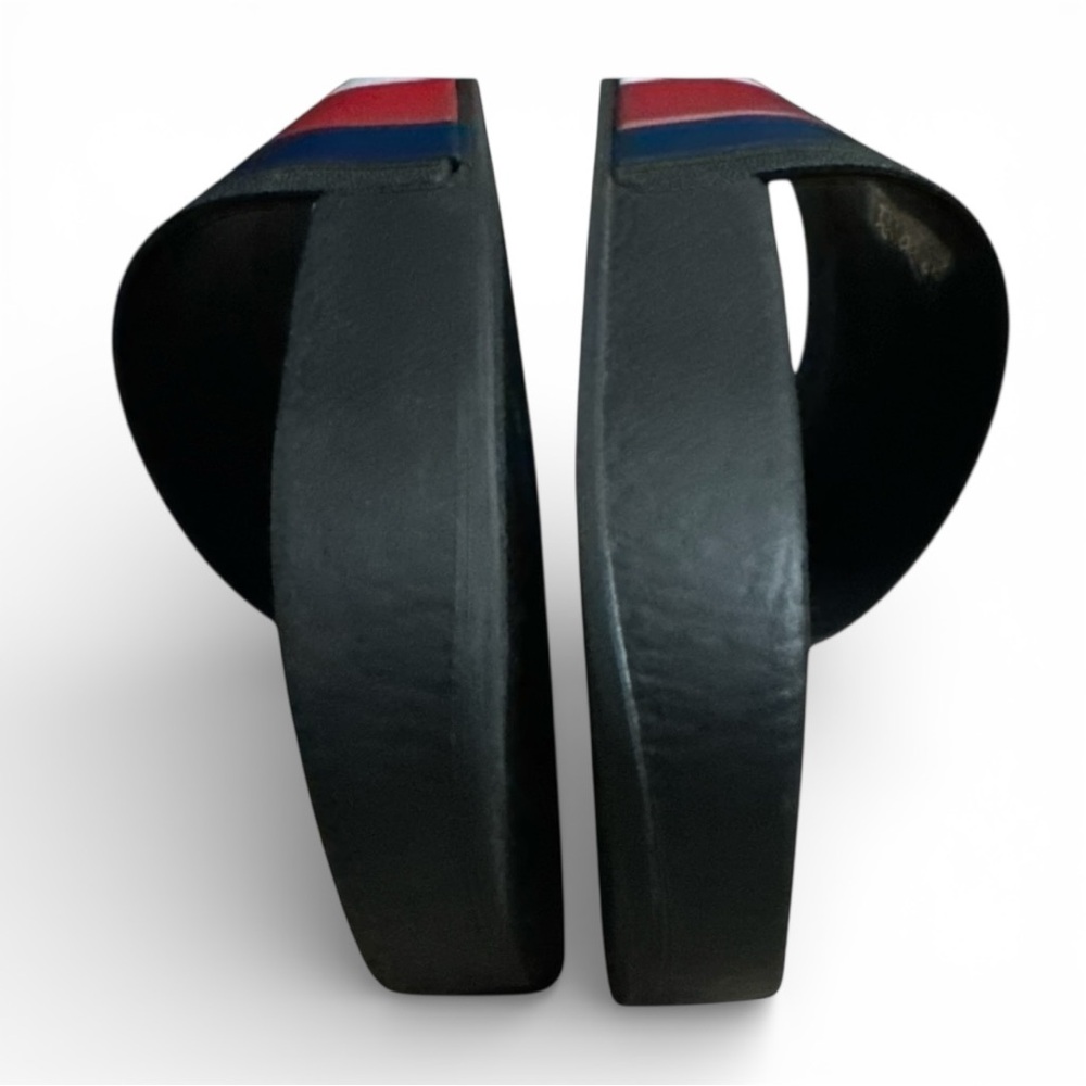 Gucci Pursuit Pool Slides Red Blue Sylvie Web Stripe Unisex Womens 7.5 8 Mens 6 - Picture 7 of 9